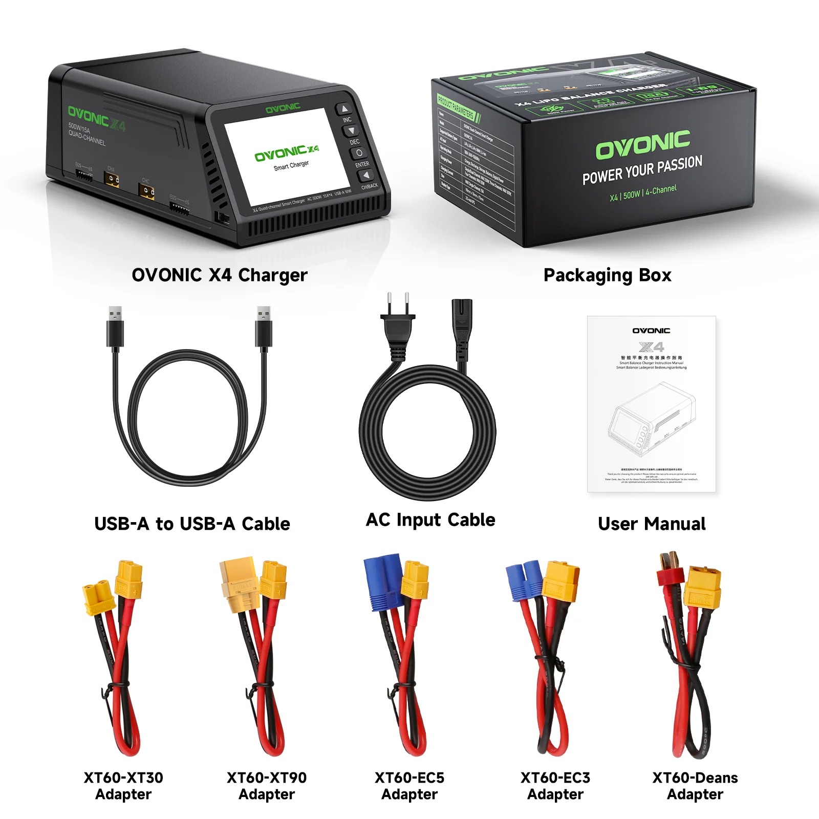 Toolkitrc M6Dac Smart Charger - Ovonic X4 AC500W 4-kanaals slimme LiPo