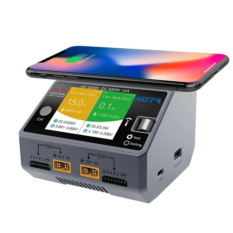 D6 Pro Zwart AC 200W DC 2x325W - Hota D6 Pro Dual Lipo Charger recensie en prijs
